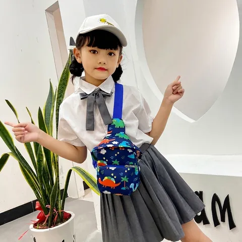 Kinder Borsttas Nylon Cartoon Draak Eenhoorn Verstelbare Riem Schoudertas Accessoire Voor Kinderen Tas