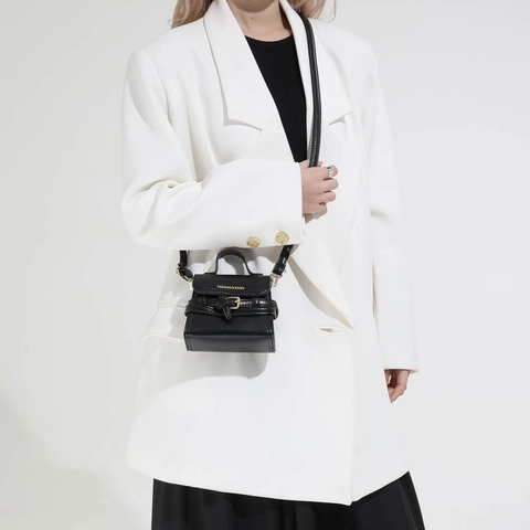 Mini Bolso Bandolera Para Mujer Cuero PU Bolso De Mano Elegante Simple Color Sólido Moda Bolso De Hombro