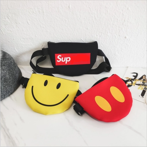 Borsa A Tracolla Mini Semicircolare Bambine Tessuto Sintetico Tracolla Regolabile Marsupio Casual Borsa A Spalla