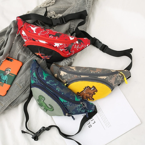 Borsa Da Petto Dinosauro Per Bambini Tela Cartone Animato Tracolla Marsupio Per Ragazzi Ragazze Bambino Tracolla Regolabile All'aperto