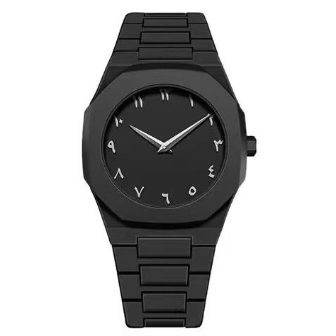 Men's Quartz Watch Octagonal Design Plastic Strap Waterproof Sport Business Analog Wristwatch For Men Matte Black Finish