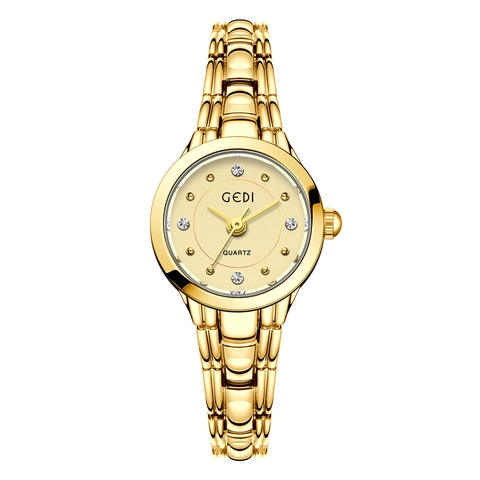 Orologio Da Polso Al Quarzo Elegante Da Donna Piccolo Quadrante Rotondo Accenti In Strass Cinturino In Lega Impermeabile Lusso