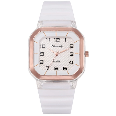 Orologio Al Quarzo Quadrato Alla Moda Con Cinturino In Silicone Numeri Arabi Orologio Da Polso Sportivo Casual Per Donna E Uomo