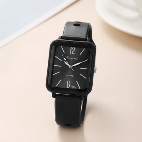 Orologio Al Quarzo Rettangolare Da Donna Con Cinturino In Silicone E Cassa In Lega Orologio Da Polso Minimalista Casual Sportivo