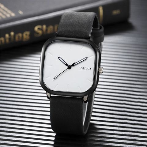Orologio Al Quarzo Da Uomo Quadrante Quadrato Cassa In Lega Cinturino In Pelle PU Business Casual Orologio Da Polso Analogico