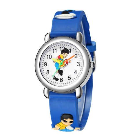 Kinder Quarz Uhr Fußball Cartoon Thema Sportliche Analoge Armbanduhr Mit Kunststoffarmband Bunte Zeiger Für Jungen