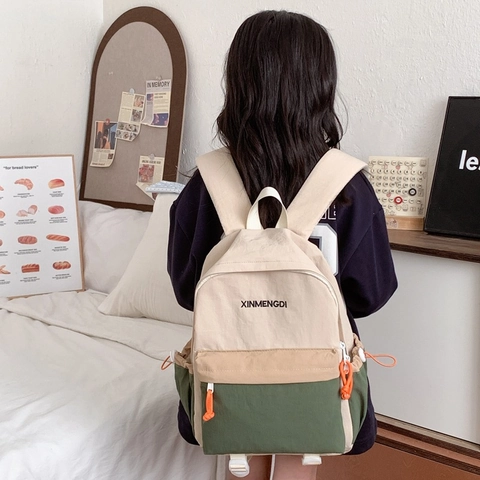 Mochila Escolar Para Niños Gran Capacidad Nailon Color Contraste Mochila Infantil Moderna Para Niños Niñas Estudiantes