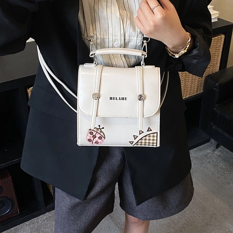 Kinder Rucksack Handtasche Glänzendes PU Leder Marienkäfer Muster Verstellbare Riemen Täglich Trendy Jungen Mädchen
