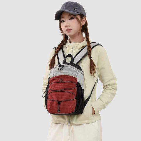 Mochila Infantil De Nailon Ligera Impermeable Transpirable Senderismo Al Aire Libre Viaje Escolar Bloque De Color Niños Niñas