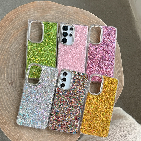 Custodia Per Telefono Con Paillettes E Cornice Galvanizzata Colla A Goccia Lucida TPU Antiurto Cover Per Smartphone Da Donna
