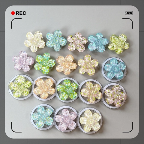 3D Blumen Handy Griptok Harz Pailletten Glitzer Magnetisch Ausziehbar Handyhalterung Ständer Kawaii Macaron Kirschblüte