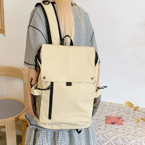 Koreanischer Stil PU Leder Kinder Rucksack Große Kapazität Flip Top Schultasche Grundschule Jungen Mädchen Lässig Einfarbig