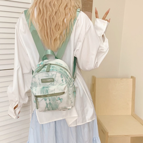 New Chinese Style Kinder Mini Rucksack Mit Schmetterlingsdruck Und Chinesischer Kalligraphie Cord Leicht Kleinkinder Schultasche