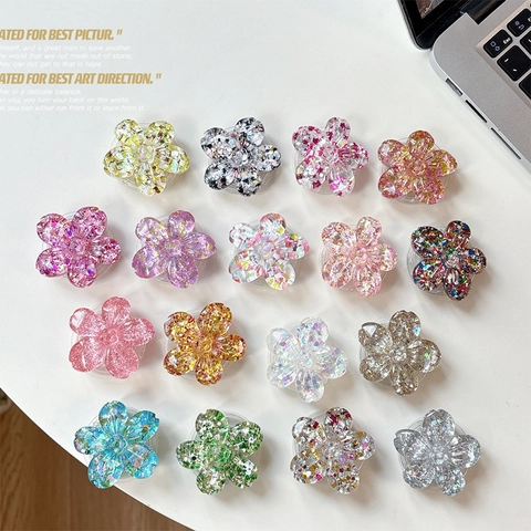 Blume Handy Griff Griptok Glitzer Pailletten Harz Erweiterbare Sockel Desktop Ständer Halter Mode Süß Für Frauen Mädchen
