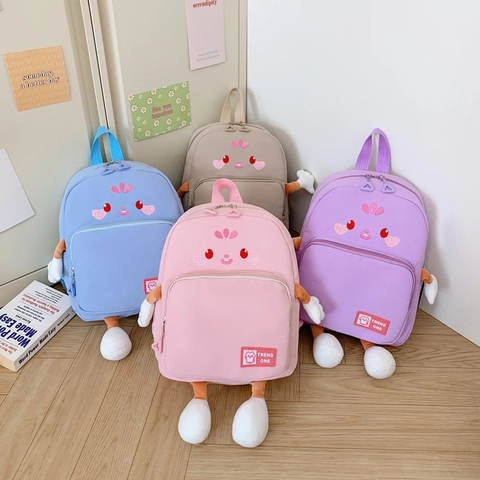 Kids Backpack Cartoon Cute Schoolbag With 3D Plush Limbs Embroidery Large Capacity Adjustable Straps For Toddler Boys Girls