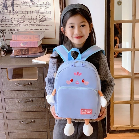 Kids Backpack Cartoon Cute Schoolbag With 3D Plush Limbs Embroidery Large Capacity Adjustable Straps For Toddler Boys Girls