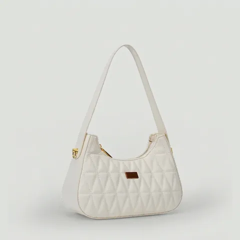 Borsa Hobo Sottobraccio In Pelle PU Trapuntata Per Donna Motivo Geometrico Hardware Dorato Doppia Tracolla Quotidiana