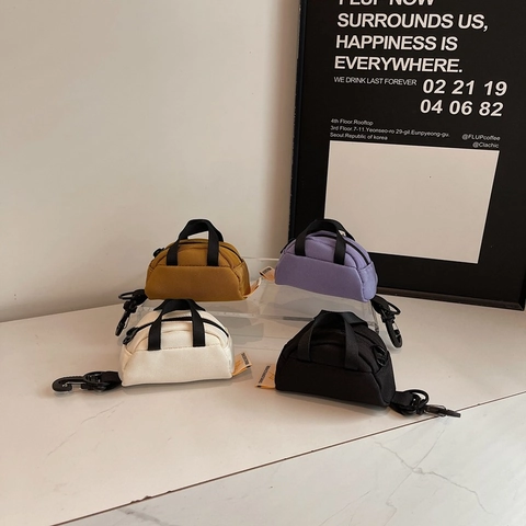 Mini Segeltuch Münzbörse Taschenanhänger Kopfhörer Tasche Mit Karabinerhaken Industriestil Zubehör Für Damen