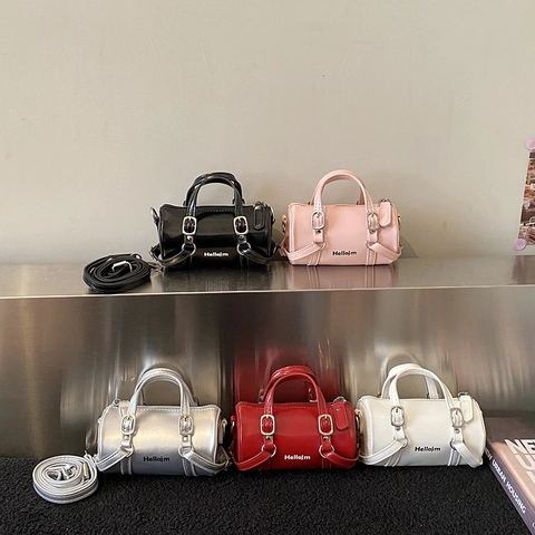 Kinder Mini Vat Tas PU Leer Glanzend Crossbody Schoudertas Voor Jongens Meisjes Klein Chic