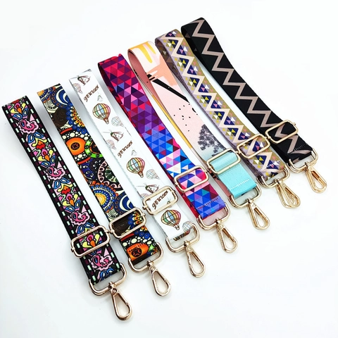 Ethnic Style Wide Shoulder Strap Adjustable Polyester Replacement Belt For Crossbody Bag Handbag Colorful Print Bohemian Vintage