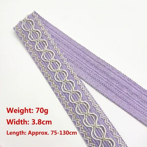 Bandoulière de Sac en Dentelle Brodée Style Ethnique Ajustable Large Sangle de Remplacement d'Épaule Avec Boucle Métallique pour Sacs Femme
