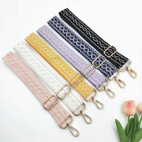 Ethnic Embroidered Wide Bag Strap Adjustable Replacement Shoulder Strap For Crossbody Bags Fabric Jacquard Accessories