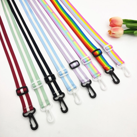 Tracolla Regolabile in Poliestere a Righe Arcobaleno Tracolla Intrecciata Multicolore Con Ganci in Plastica per Borse a Tracolla