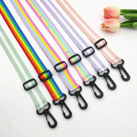 Tracolla Per Borsa Regolabile Fettuccia In Poliestere Fibbia In Plastica Strisce Colorate Accessorio Di Ricambio Per Borsa