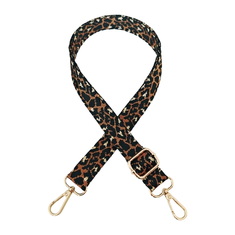Verstellbarer Schultergurt Mit Leopardenmuster Jacquard Ersatztaschenriemen Mit Metallkarabinern Für Umhängetaschen