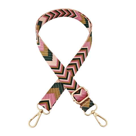 Tracolla Di Ricambio Regolabile In Tessuto Jacquard Poliestere Cotone Per Borse A Tracolla Motivo Geometrico Chevron