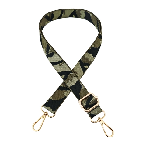 Adjustable Camouflage Bag Shoulder Strap Replacement Polyester Crossbody Handbag Belt With Metal Swivel Hooks For Purse
