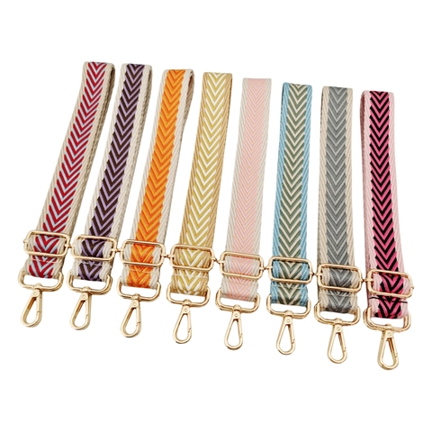 Tracolla Regolabile in Jacquard Motivo a Chevron Freccia Poliestere Tessuto Tracolla di Ricambio per Borse Donna