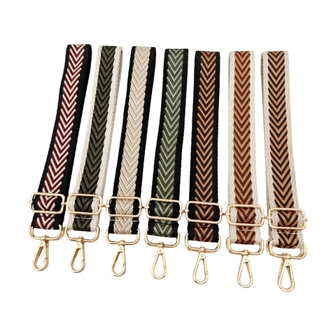 Tracolla Regolabile in Jacquard Motivo a Chevron Freccia Poliestere Tessuto Tracolla di Ricambio per Borse Donna