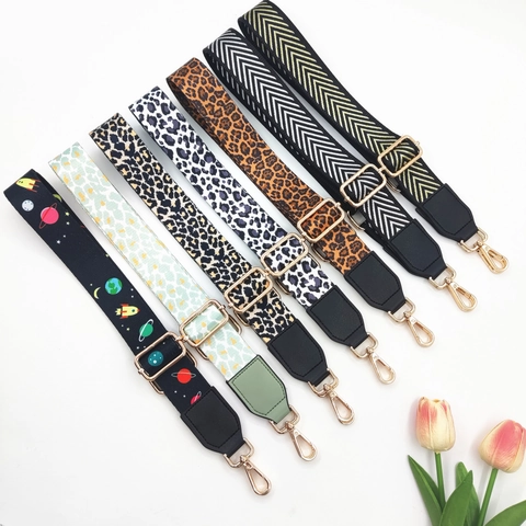 Tracolla per Borsa Regolabile con Stampa Leopardata Motivo a Spina di Pesce Tracolla di Ricambio Fibbia in Metallo Donna
