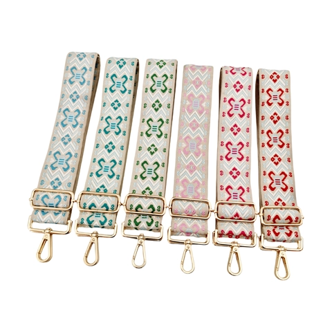 Wide Bag Strap Polyester Cotton Ethnic Bohemian Jacquard Pattern Adjustable Thickened Replacement Shoulder Crossbody Belt