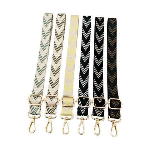 Verstellbarer Bag Strap Mit Geometrischem Fischgrätenmuster Polyester Ersatz Schultergurt Mit Metallschnalle Für Damen Handtaschen Zubehör
