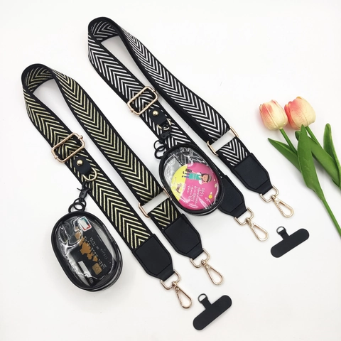 Wide Adjustable Bag Strap And Transparent Pouch And Phone Tether Polyester Leopard Space Print For Crossbody Handbags