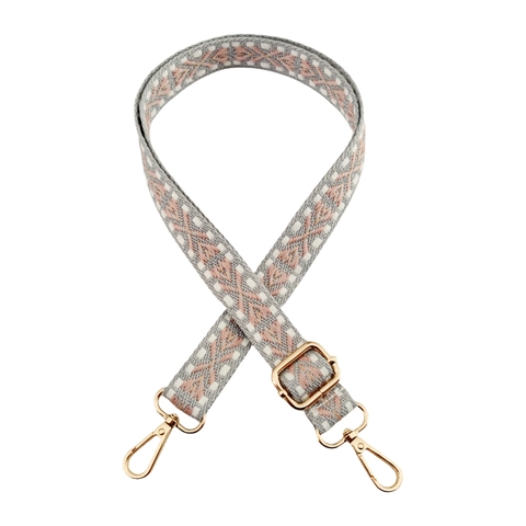 Replacement Shoulder Strap Adjustable Wide Bag Strap Woven Jacquard Ethnic Style Crossbody Handbag Belt Metal Hooks
