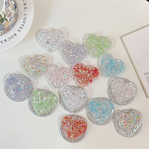 Herz Handyhalterung Glitzer Stern Pailletten Strass Acryl Faltständer Für Mobiltelefon Desktop