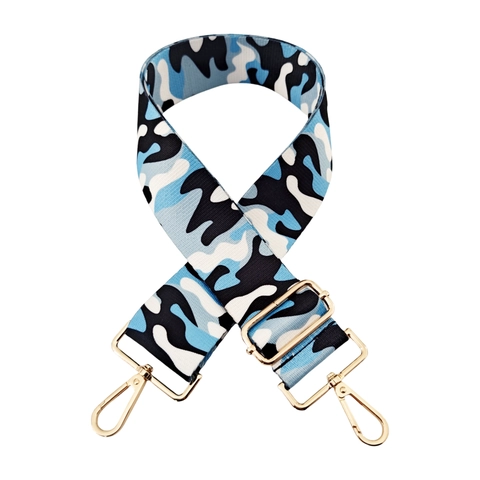 Adjustable Wide Bag Shoulder Strap Camouflage Leopard Pattern Polyester Webbing Replacement For Crossbody Handbags