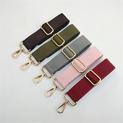 Adjustable Wide Shoulder Bag Strap Replacement Belt Cotton Canvas Fabric Solid Color Universal For Crossbody Handbag
