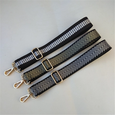 Verstellbarer Breiter Taschengurt Ersatz Gewebter Polyester Schulter Crossbody Riemen Mit Goldener Metallschnalle Ethno Muster