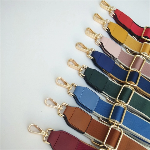 Polyester Wide Adjustable Shoulder Strap Replacement For Crossbody Handbags Metal Buckle PU Leather Ends Stress Relief Belt