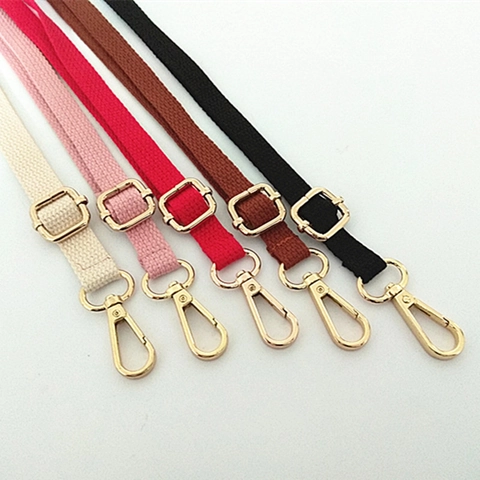 Adjustable Canvas Cotton Replacement Bag Strap Gold Metal Swivel Hooks Buckles For Crossbody Shoulder Purse Handbag Belt
