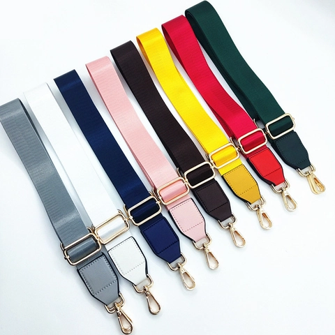 Universal Verstellbar Breiter Schultergurt Ersatz Für Umhängetaschen Nylon Webband Mit Gold Metall Schnallen Hohe Dichte Einfarbig Taschen Zubehör