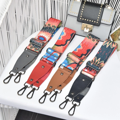 Tracolla Larga Per Borsa Stile Etnico Geometrico Farfalla Boho Regolabile Sostituzione Poliestere Ecopelle