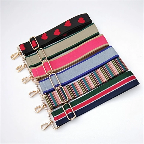 Verstelbare Brede Polyester Vervangende Tasriem Etnisch Gestreepte Hart Ster Patroon Crossbody Schouderriem Voor Dames