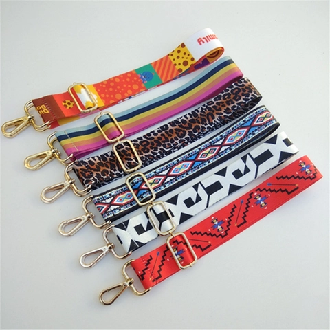 Bandoulière de Sac Large Réglable Motif Ethnique Léopard Géométrique Polyester Ceinture de Remplacement Pour Sac à Bandoulière