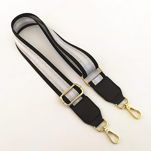 Bandoulière de Rechange Réglable Large Imprimé Léopard Géométrique Ethnique Jacquard Ceinture Épaule Boucles Dorées Accessoires Sac