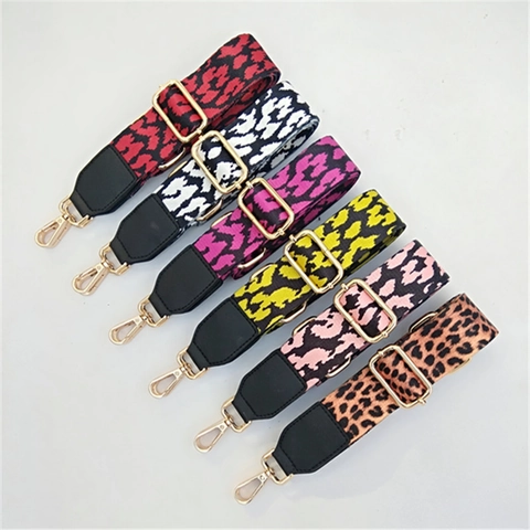 Tracolla Regolabile Larga con Stampa Leopardata Ricambio per Borse a Tracolla Accessori Moda Donna Cinghia in Poliestere